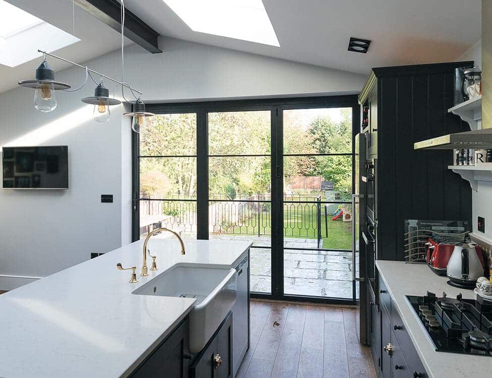 Black-aluminium bifold door romford