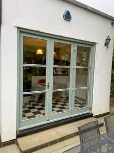 old timber bifold doors