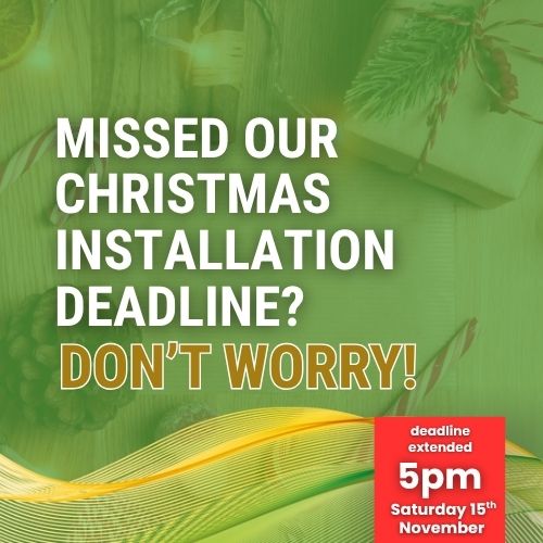 Get your installation done before Christmas! Order by this Saturday, the 15th